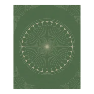Green Moon Art Deco Hand Tufted Wool Rug