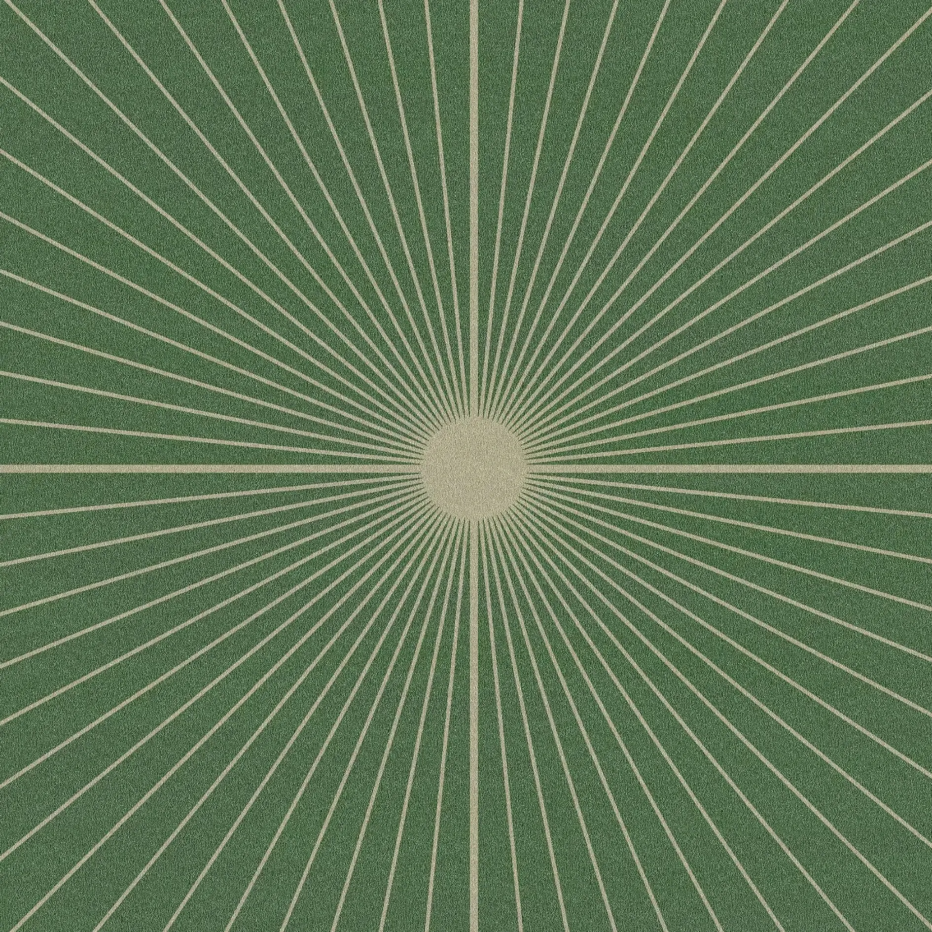 Green Moon Art Deco Hand Tufted Wool Rug