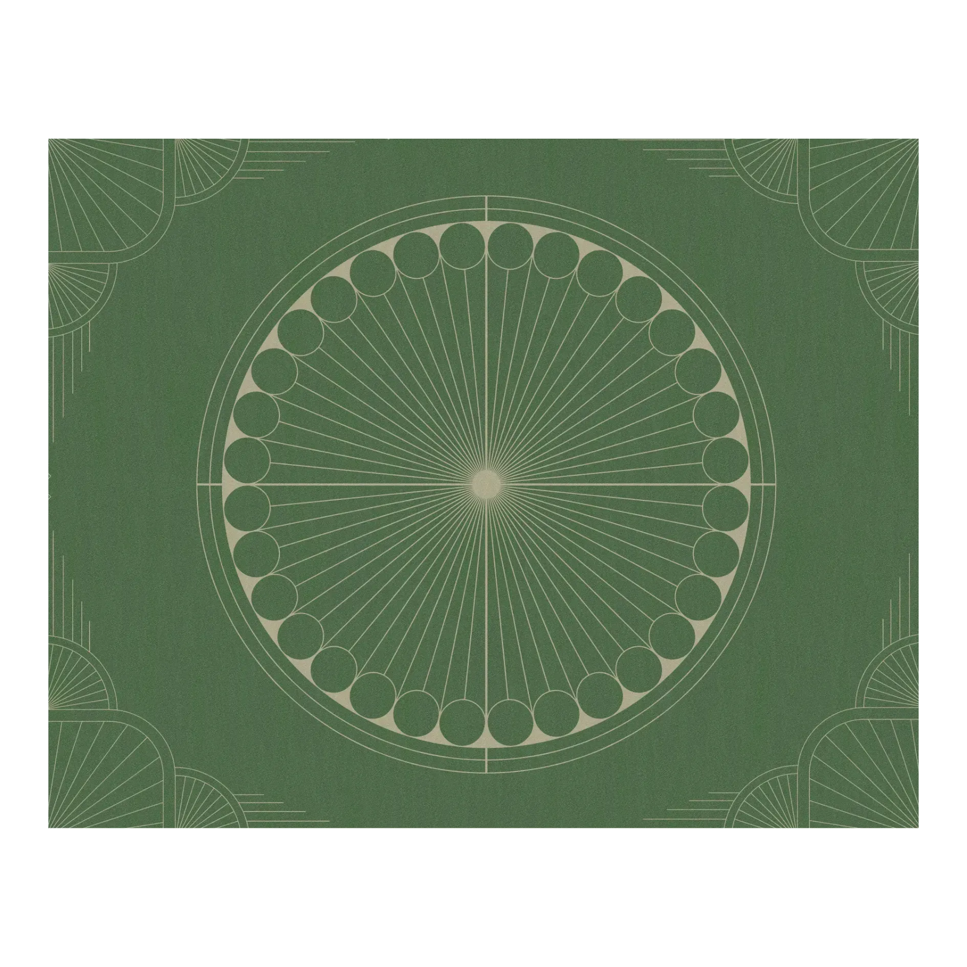 Green Moon Art Deco Hand Tufted Wool Rug