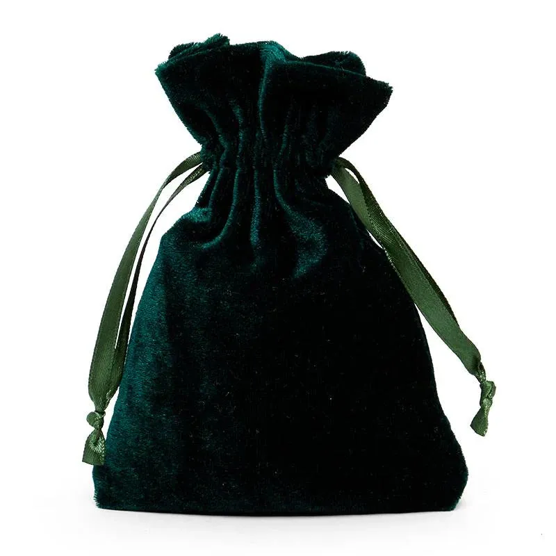 Green Velvet Bag 6" ( Medium )