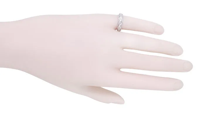 Haydens Art Deco Diamond Antique Wedding Ring in Platinum - Size 4 3/4