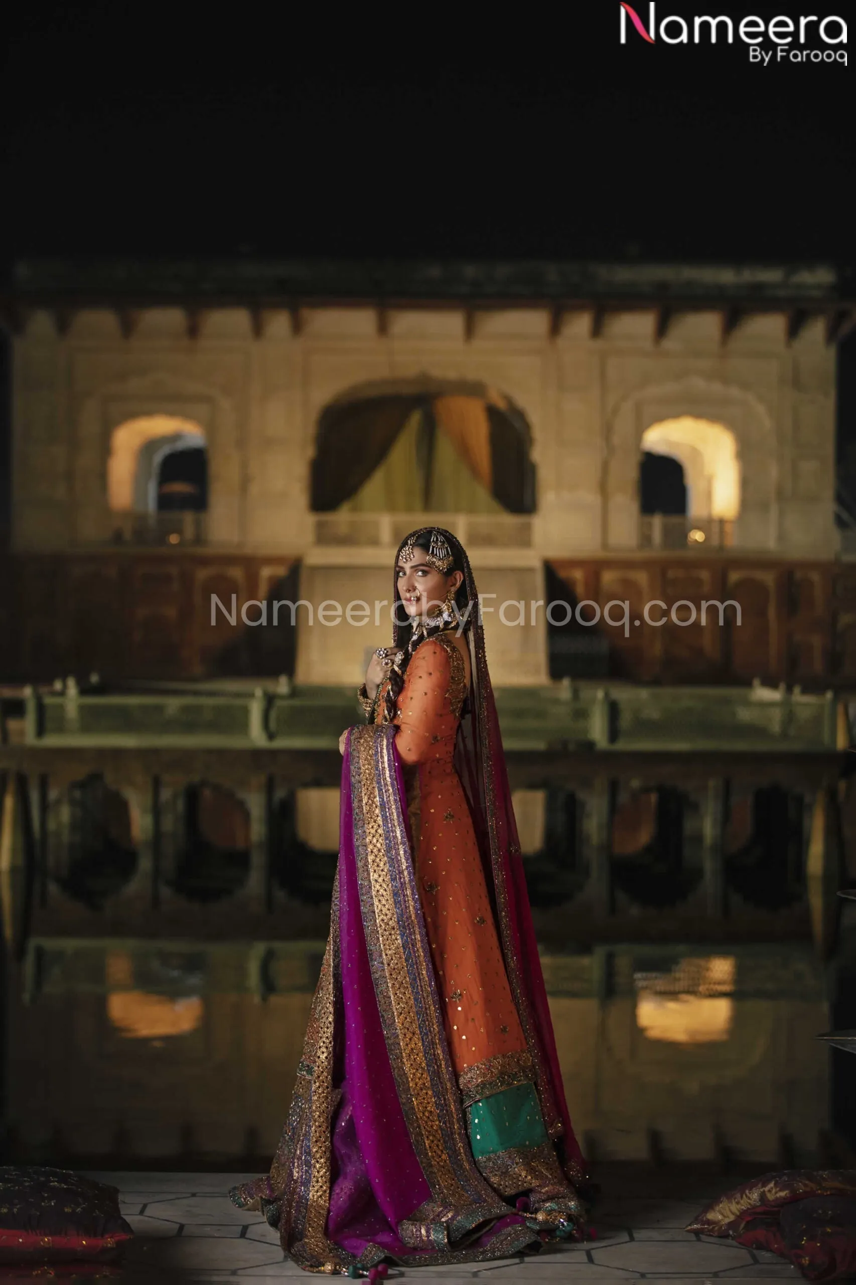 Heavily Embellished Multi-color Bridal Lehenga #BN850