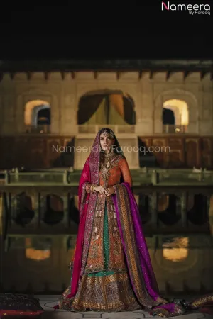Heavily Embellished Multi-color Bridal Lehenga #BN850