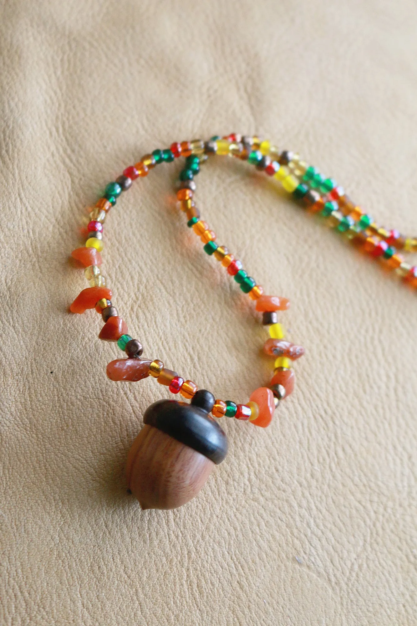 Hippie Confetti Acorn Locket/Stash Necklace