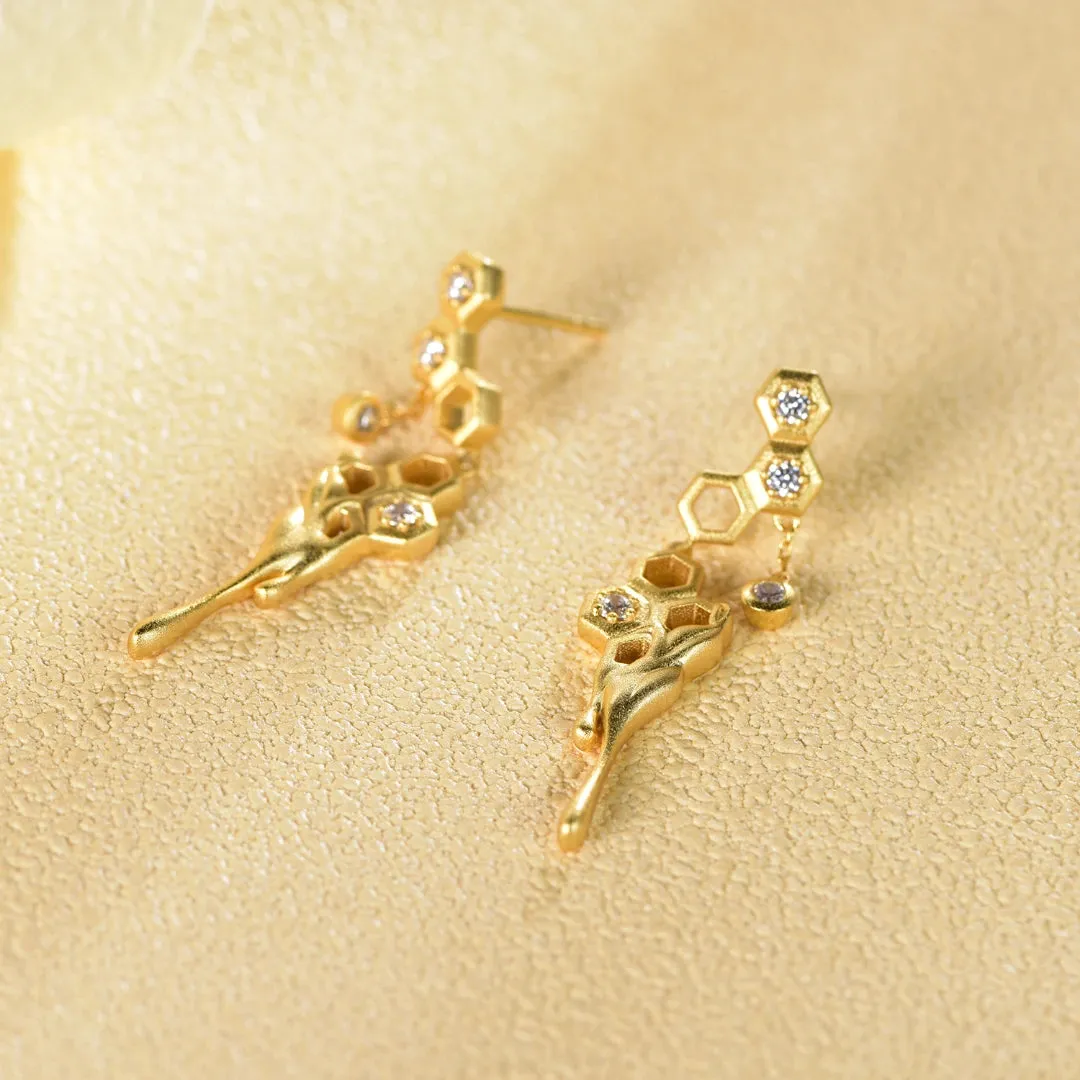 Honeycomb With Dripping Honey Eearrings Life With MaK’s Honeycomb Bee Kind Jewelry Collection