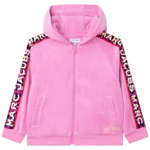 Hooded Velvet Sweatshirt - Pink
