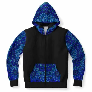 Ice Blue Deco Mandala Zip Hoodie