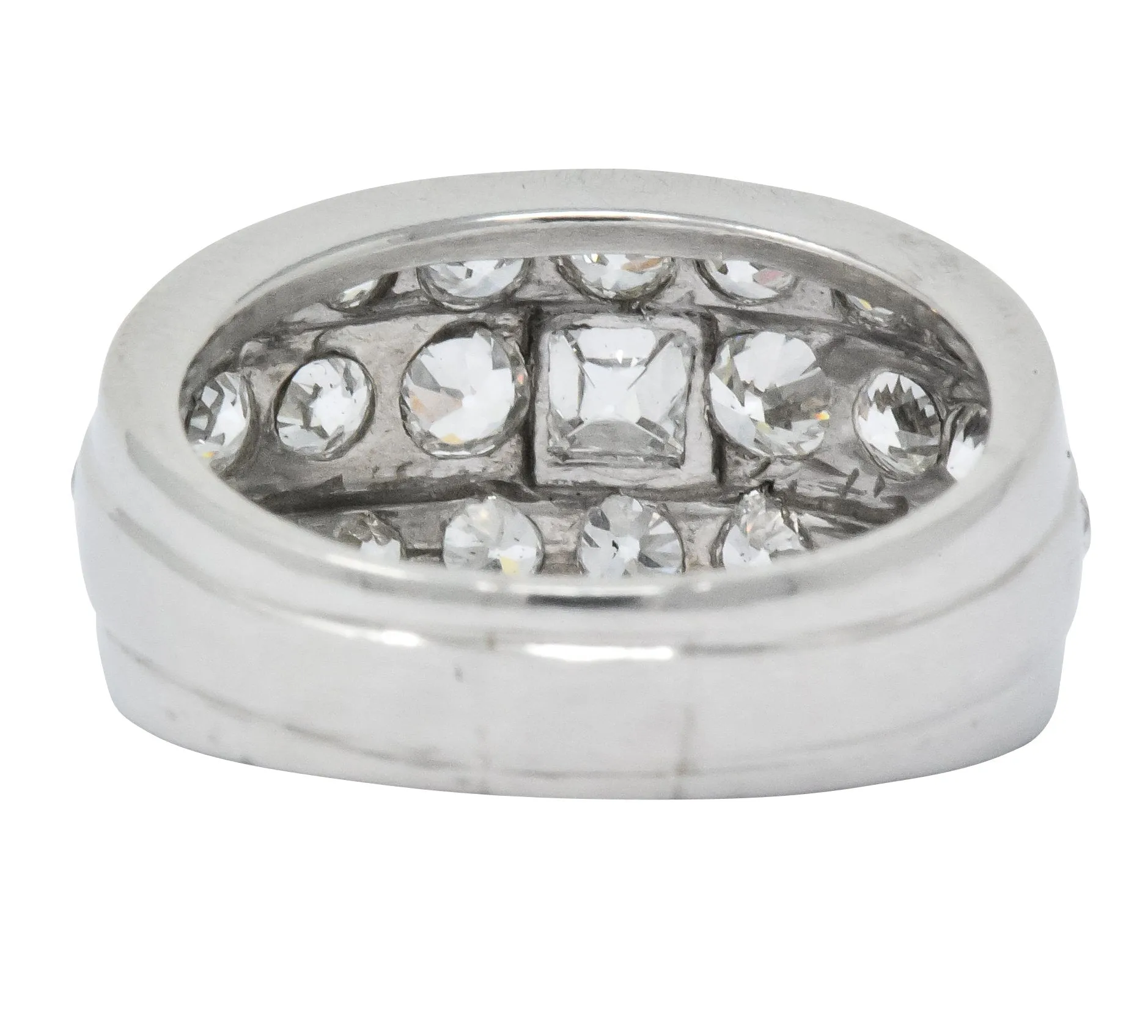 Impressive Art Deco 2.90 CTW Diamond Platinum Band Ring