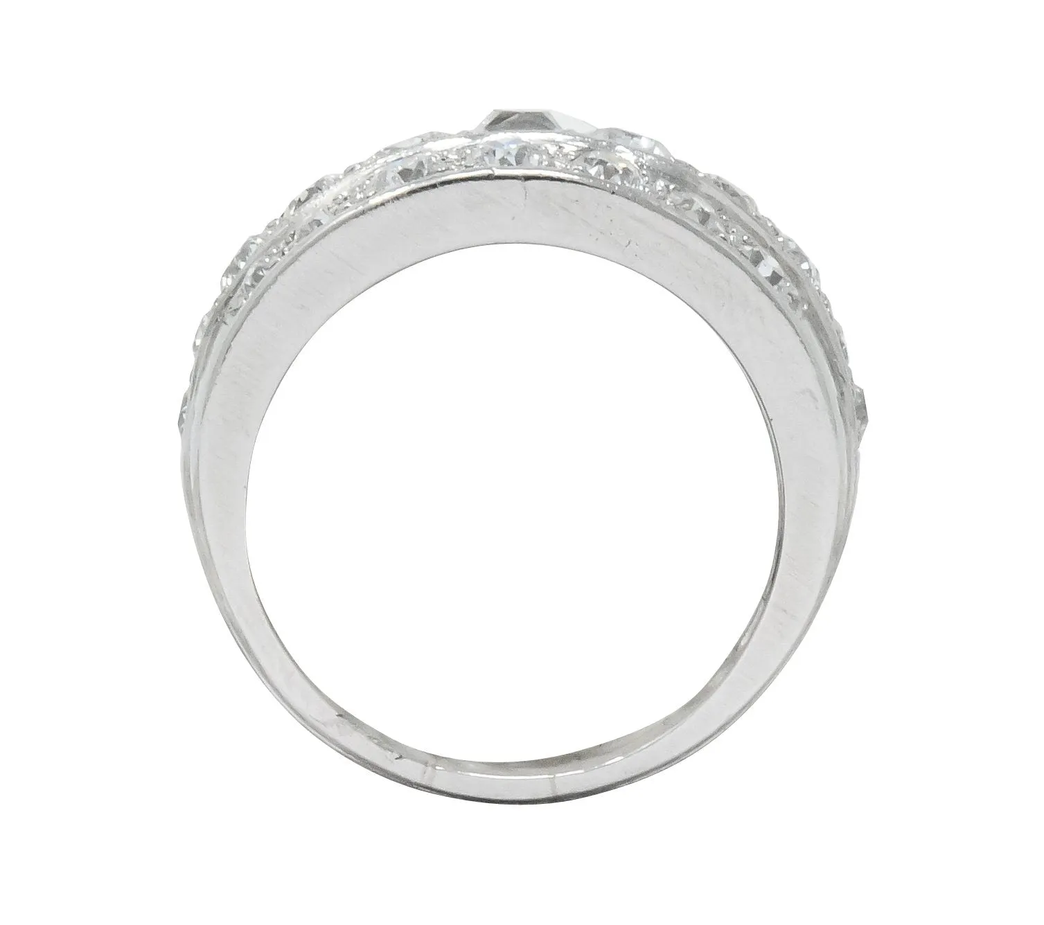 Impressive Art Deco 2.90 CTW Diamond Platinum Band Ring