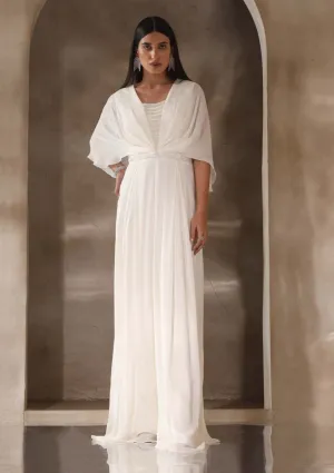 Ivory draped jumpsuit