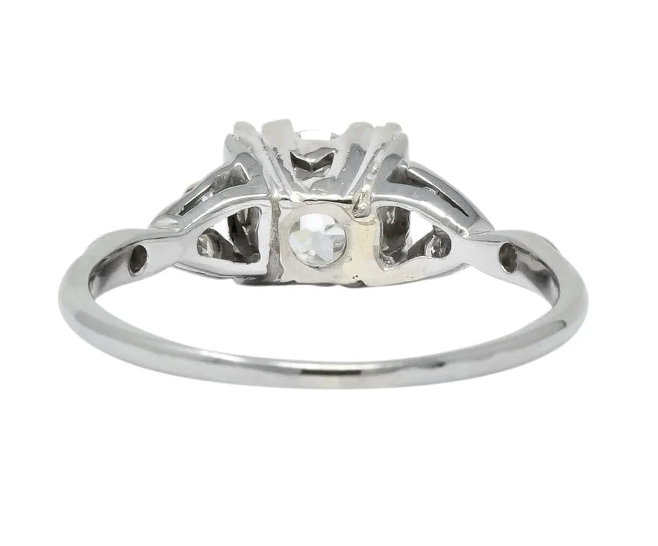 Jabel Art Deco 1.00 CTW Diamond 18 Karat Gold Engagement Ring GIA
