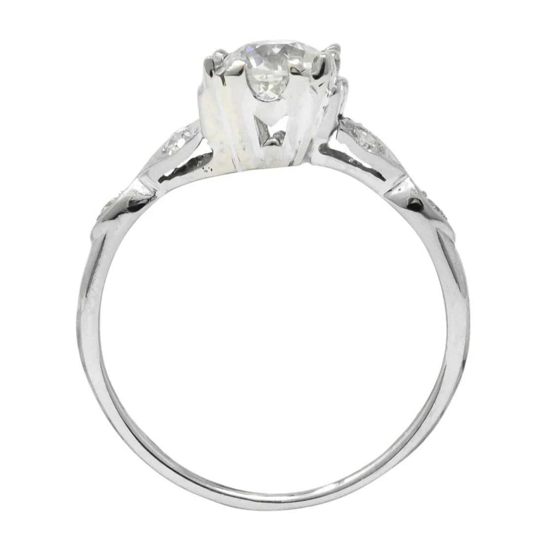 Jabel Art Deco 1.00 CTW Diamond 18 Karat Gold Engagement Ring GIA