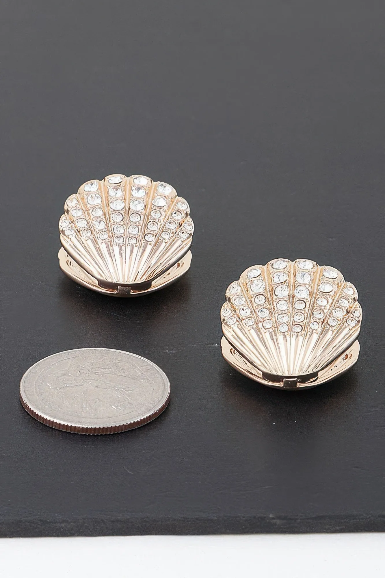 Jeweled Clam Shell Earrings