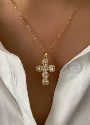 Jeweled Cross Necklace