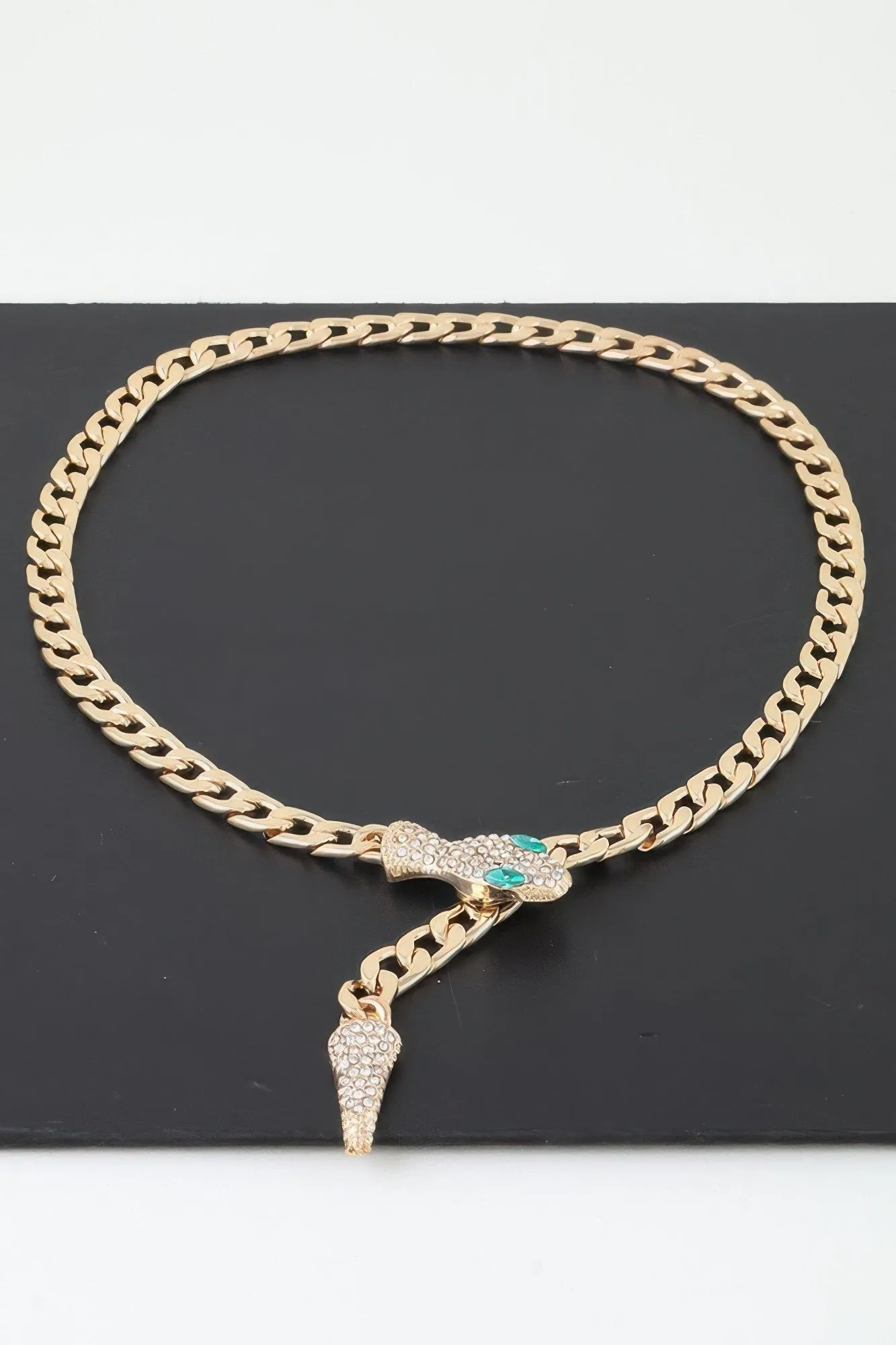 Jeweled Snake Chain Wrap Necklace