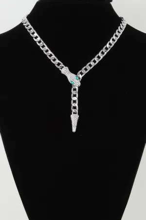 Jeweled Snake Chain Wrap Necklace