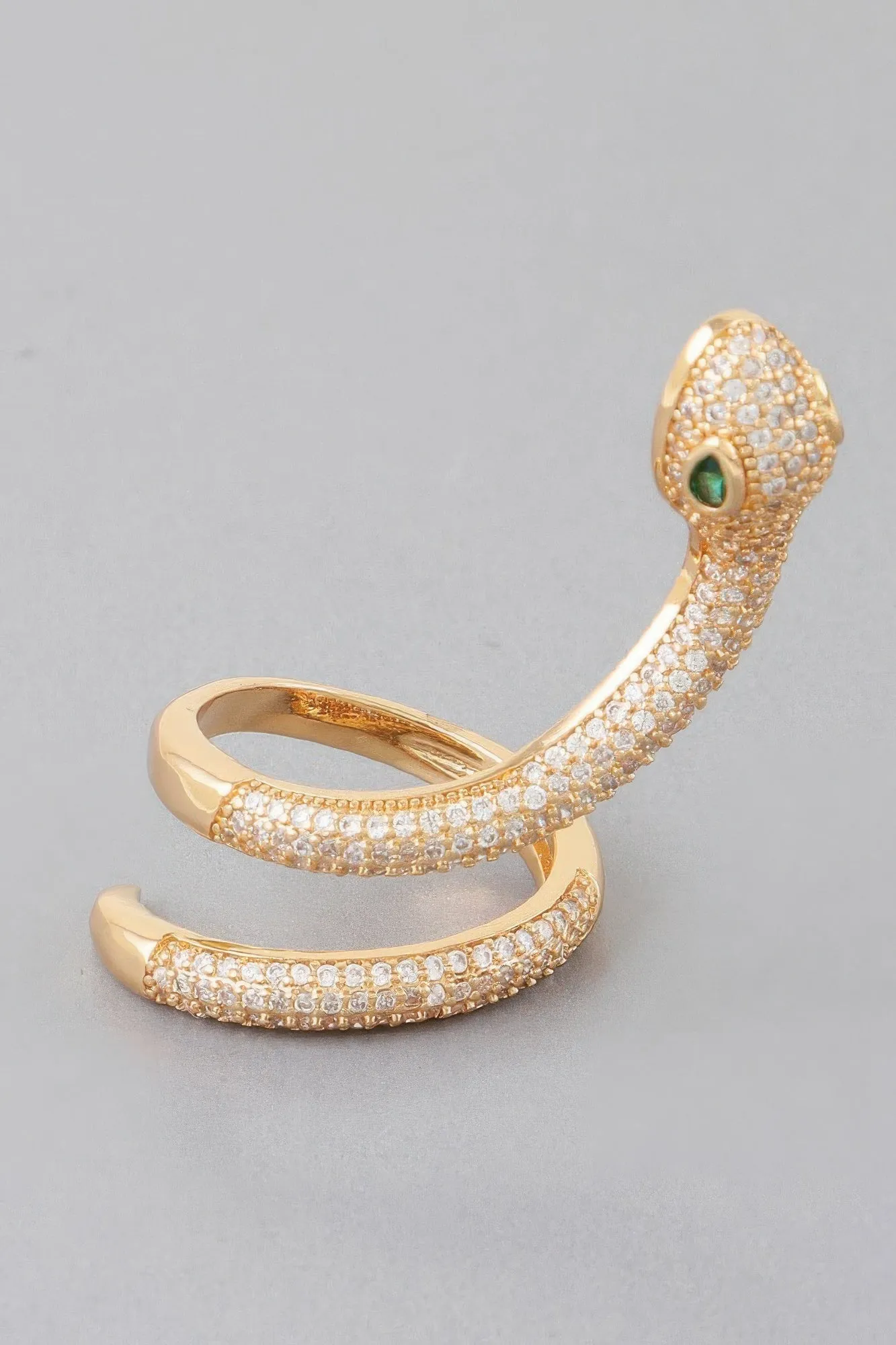 Jeweled Snake Wrap Around Ring