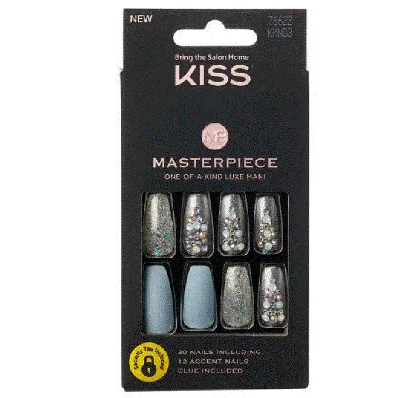 KISS Masterpiece Kitty Gurl  One-Of-Kind Luxe Main KMN03 (30 Including Nails) P GF TRENDY TOENAILS - PERFECT MATCH GDCT01