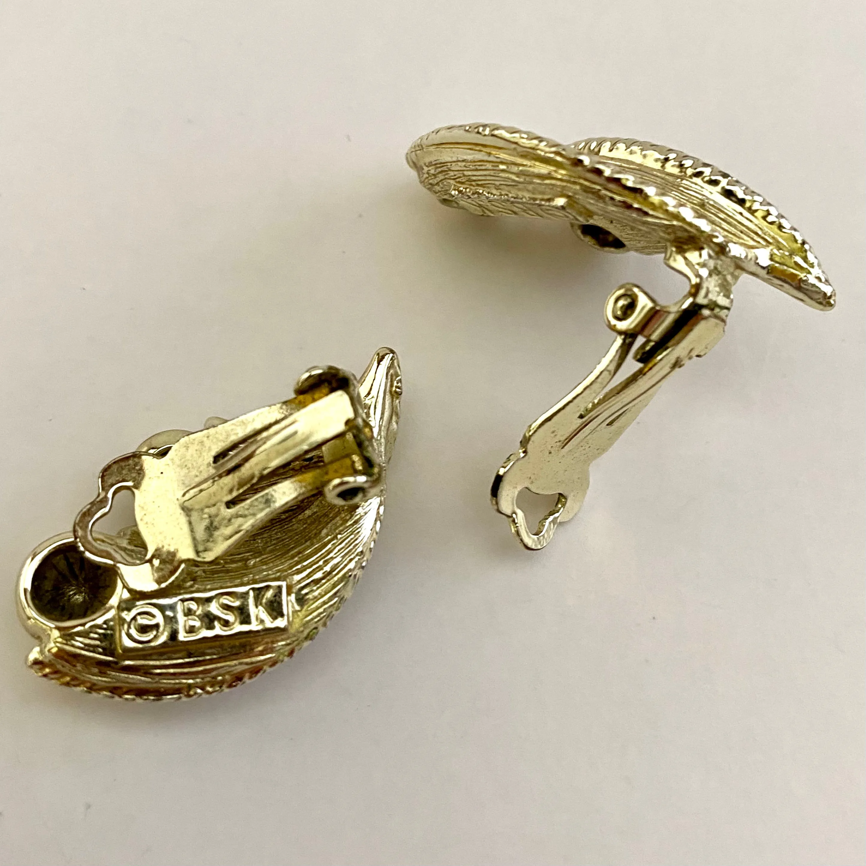 Late 50s/ Early 60s BSK Abstract Silver Tone Earrings