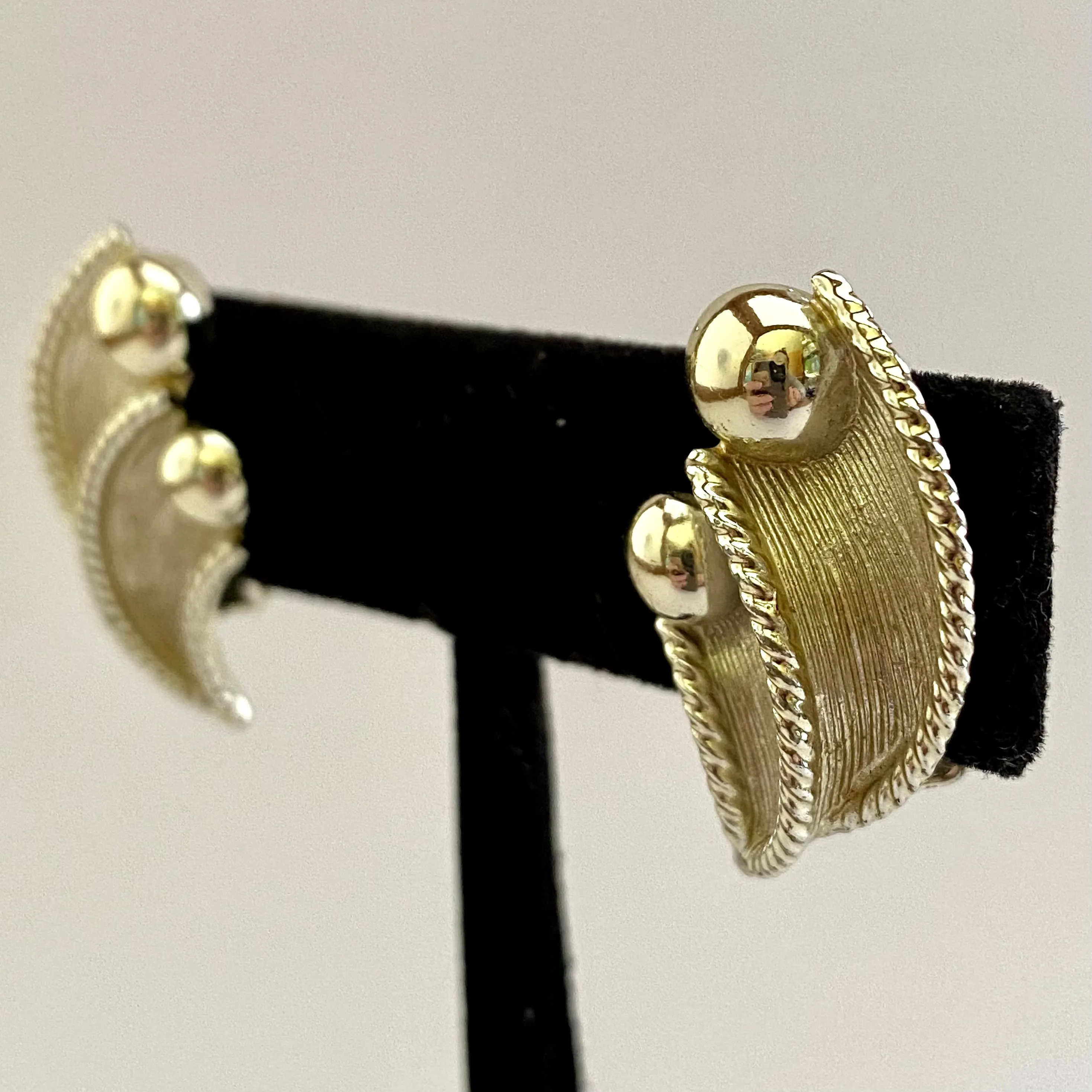 Late 50s/ Early 60s BSK Abstract Silver Tone Earrings