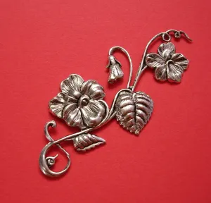 Leaf Flowers Embellishment Brass Stamping .