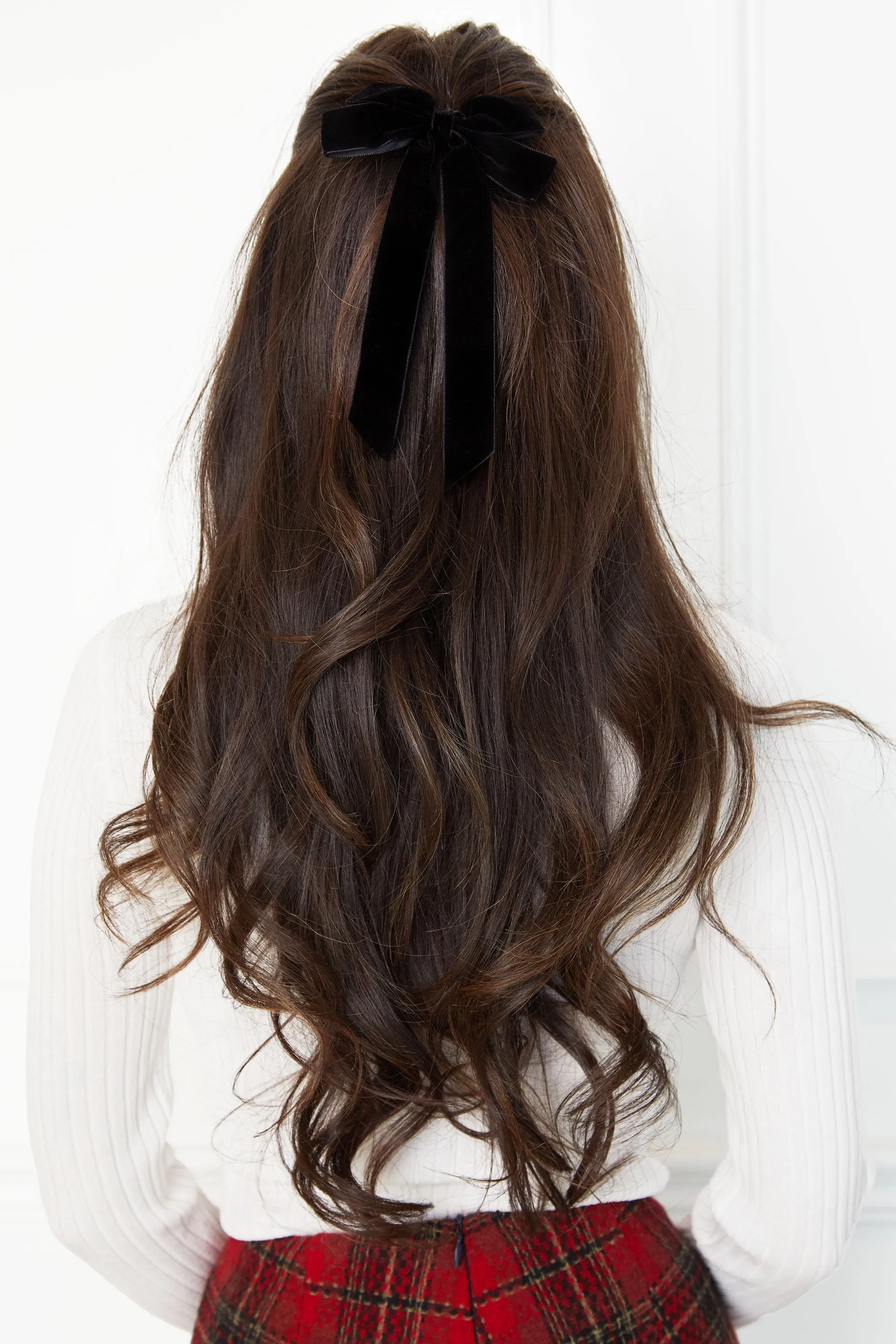 Lillian Black Velvet Ribbon Hair Clip