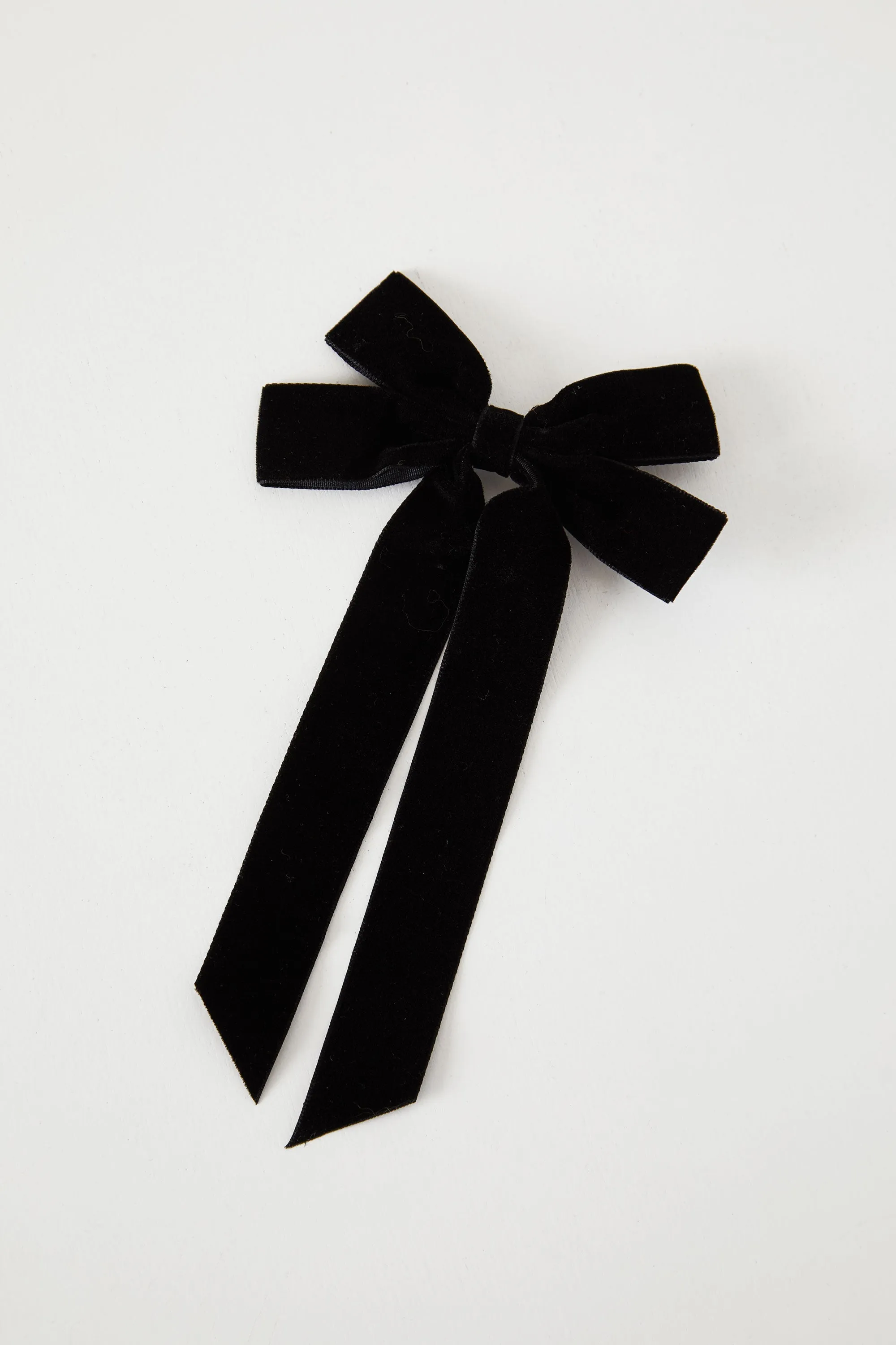 Lillian Black Velvet Ribbon Hair Clip
