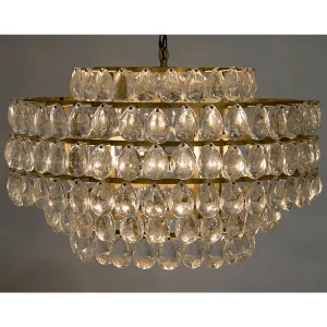 Linden Chandelier, Antique Brass, and Black Steel