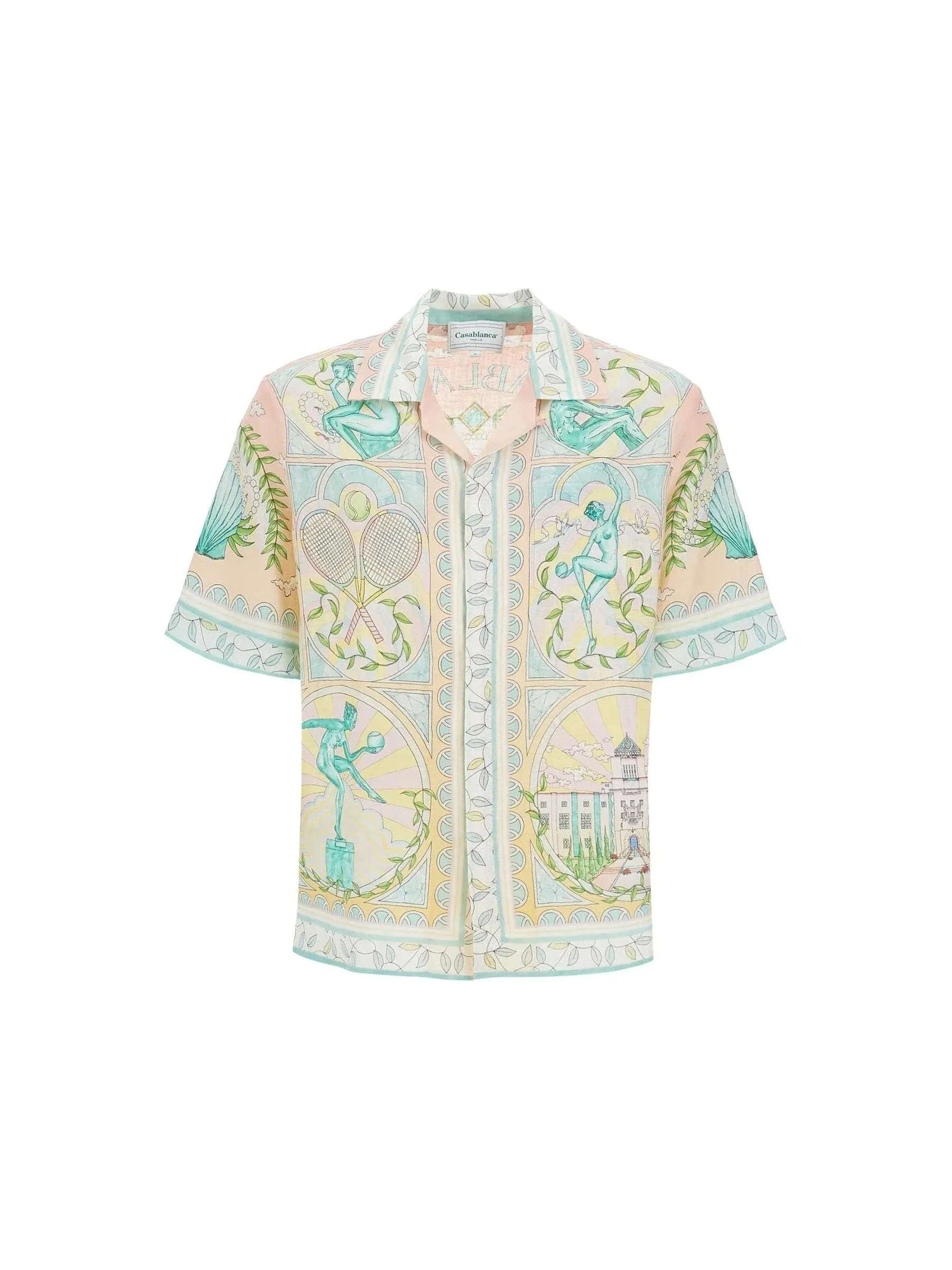 Linen Printed Short-sleeved Shirt