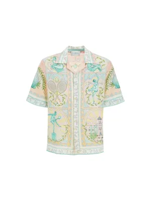 Linen Printed Short-sleeved Shirt