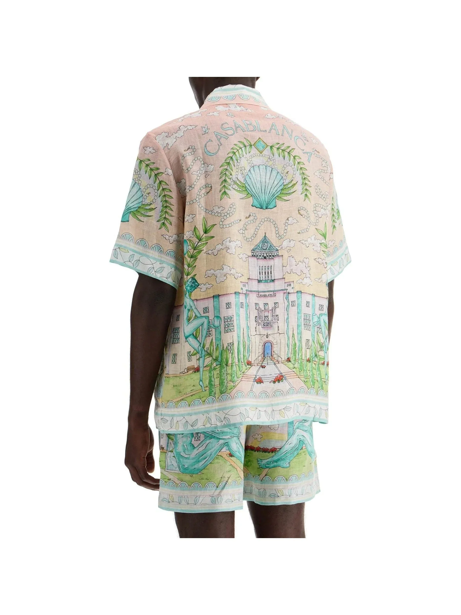 Linen Printed Short-sleeved Shirt