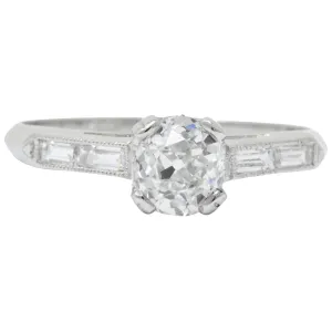 Lovely Art Deco 1.15 CTW Diamond Engagement Ring GIA Certified