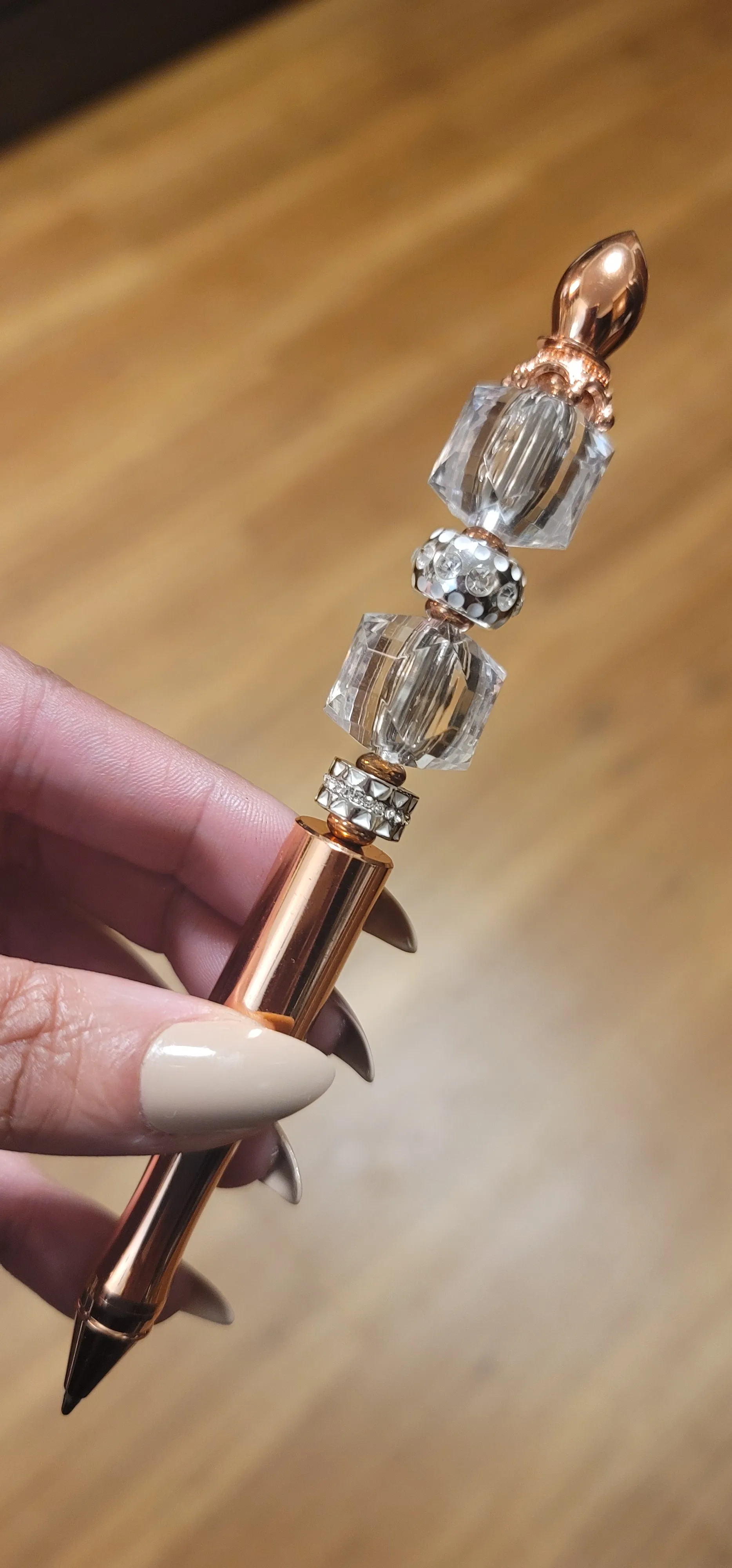 Luna - Crystal, Silver & Rose Gold Jeweled Pen