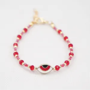 Lux Red Crystal Oval Evil Eye Bracelet: Elegant Protection