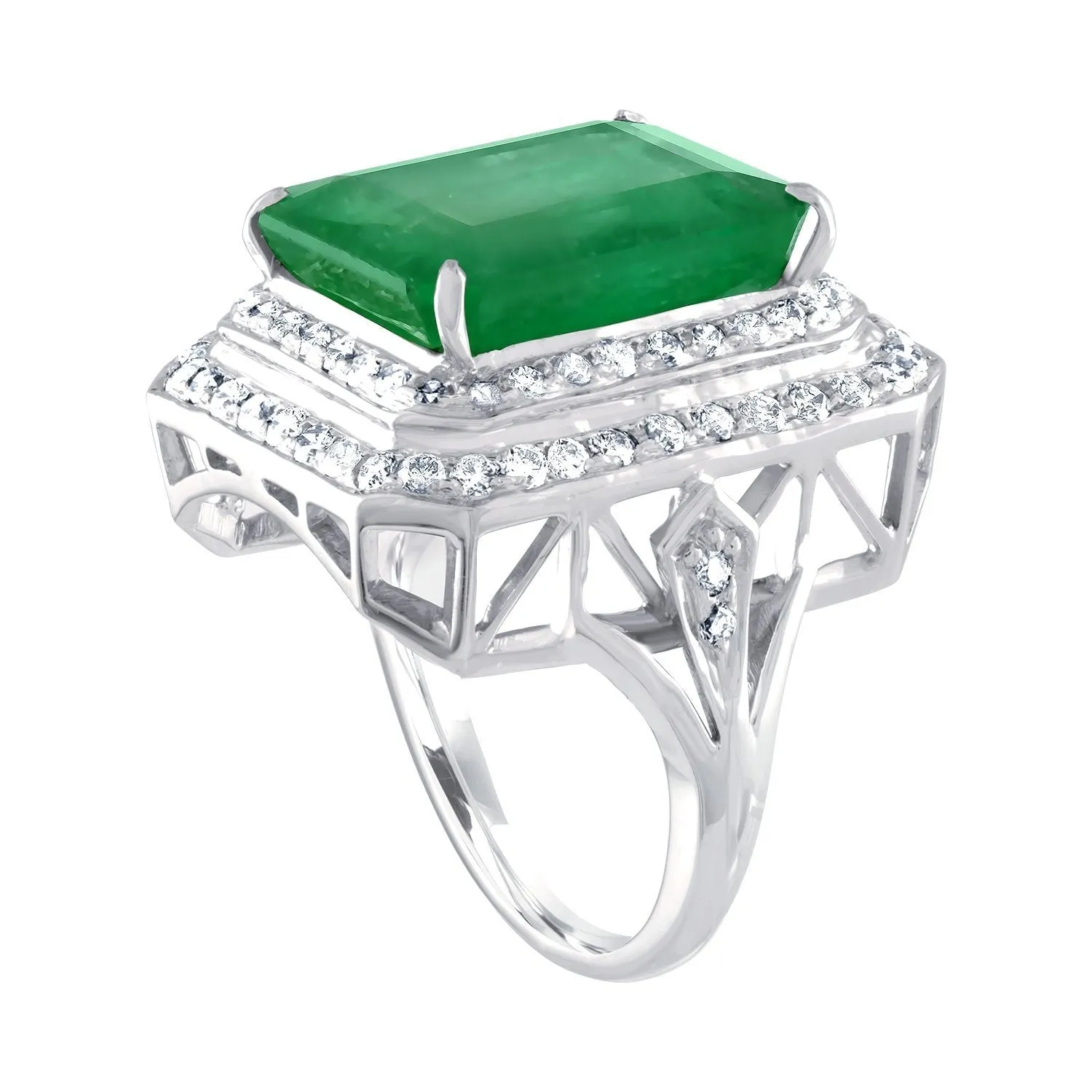 Maharani Art Deco | Emerald & Diamond Ring