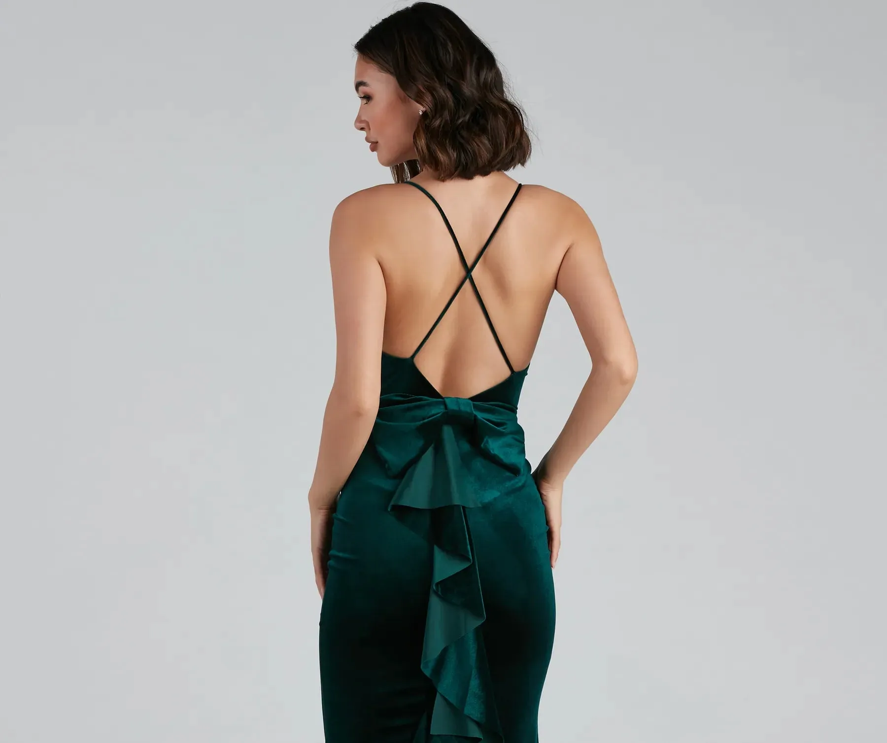 Margot Formal Ruffled Velvet Dress