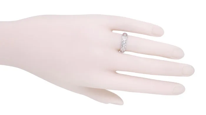 Montville Antique Art Deco Diamond Wedding Band in Platinum - Size 6 1/4