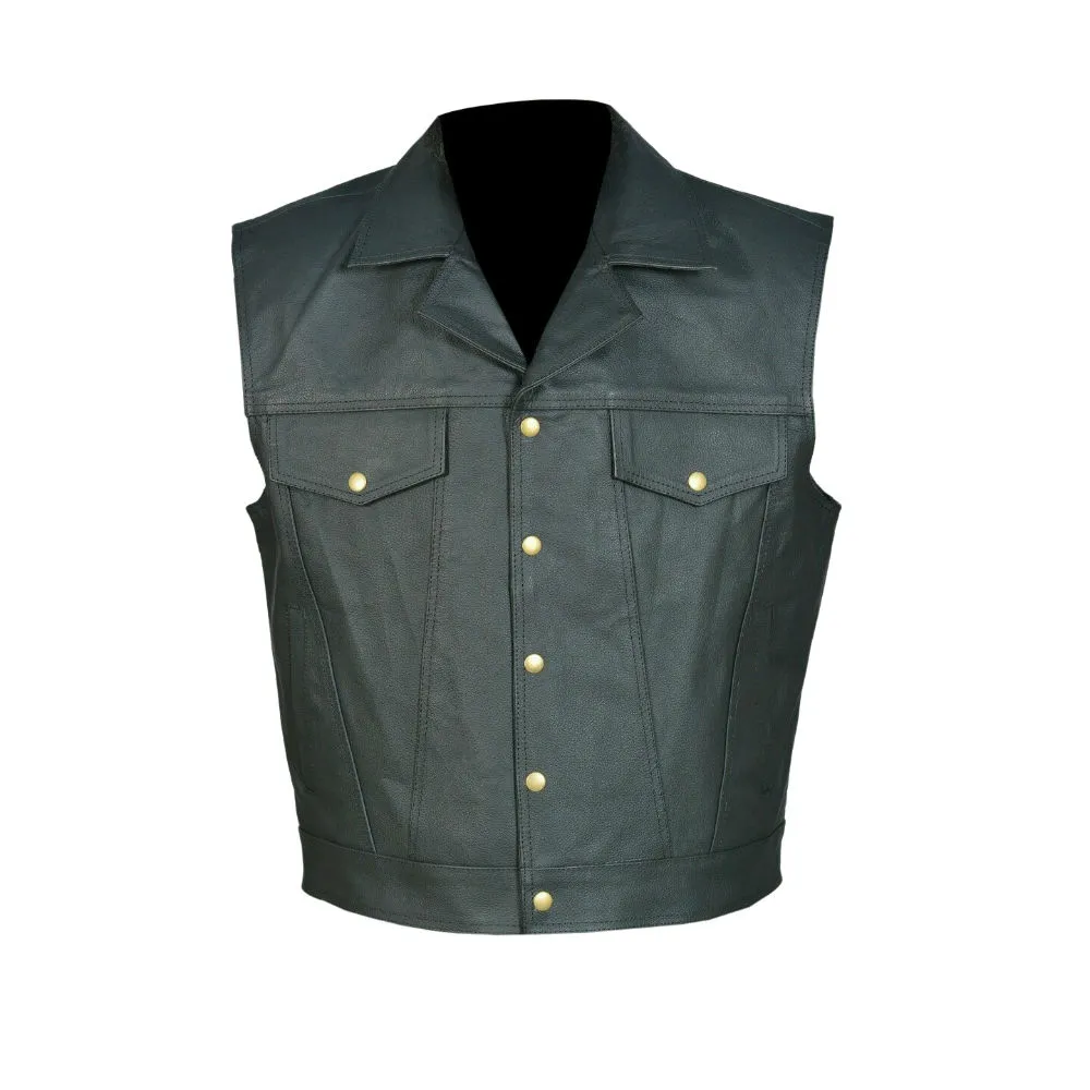 Motorcycle Leather Vest V-33