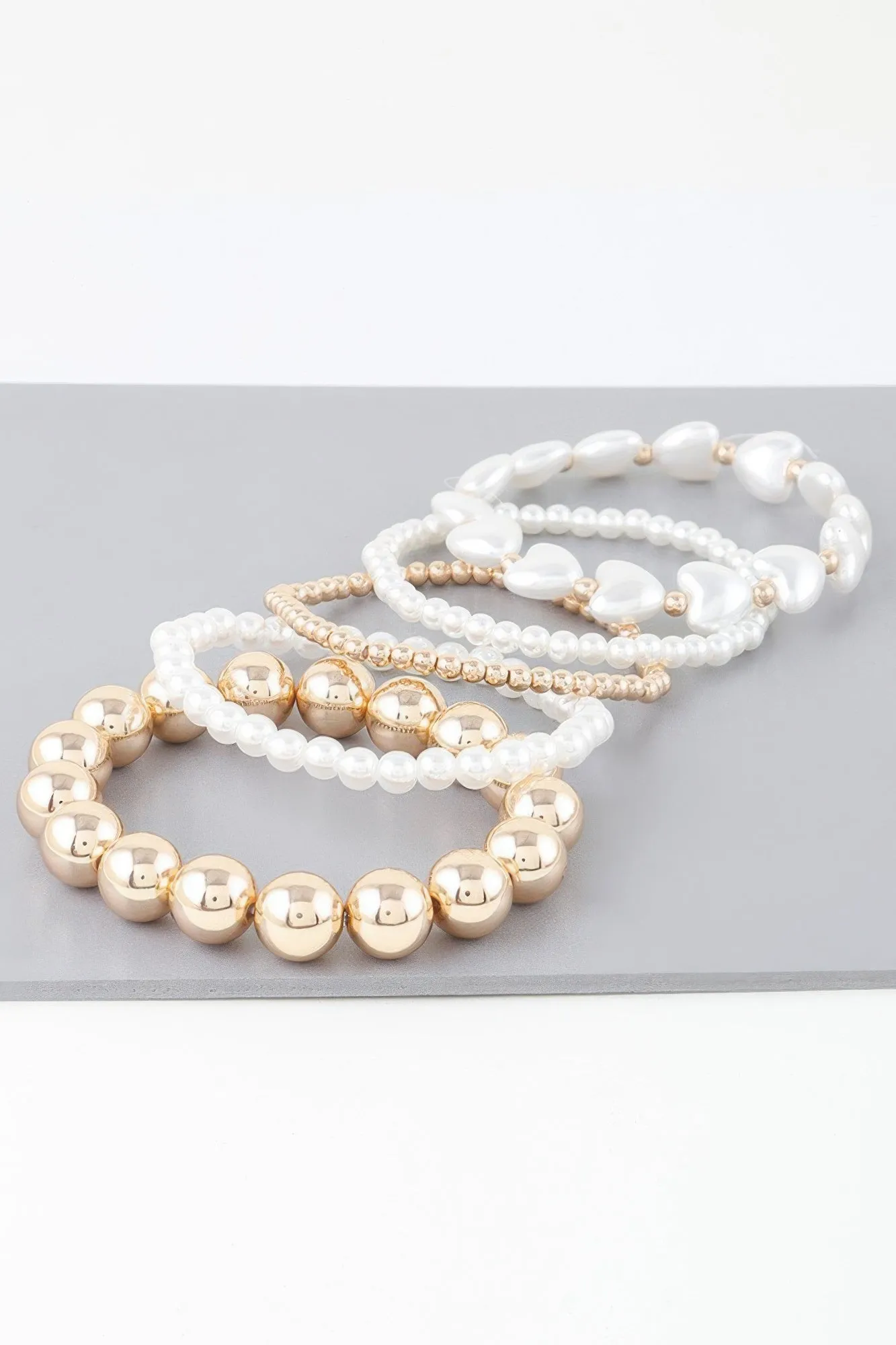 Multi Heart Stone Beaded Bracelet
