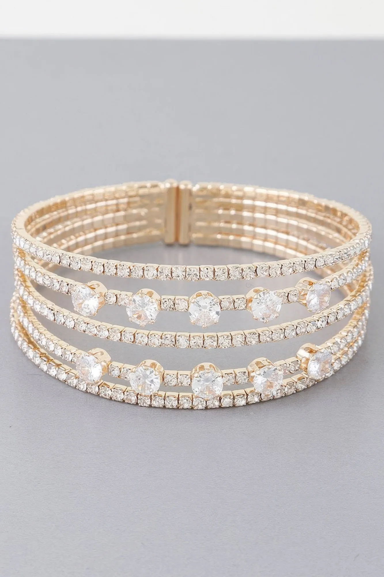 Multi Jeweled Cuff Bracelet