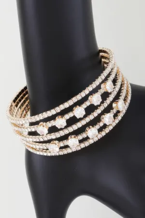 Multi Jeweled Cuff Bracelet
