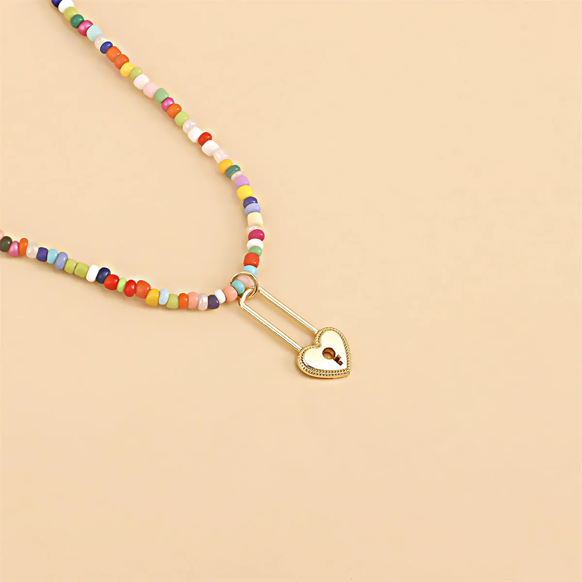 Multicolor Howlite & Pearl 18K Gold-Plated Heart Pendant Necklace Set