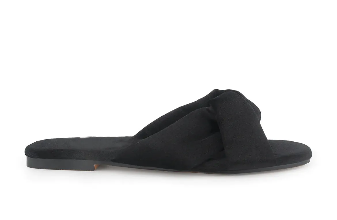 Nancy Velvet Sandal - Black