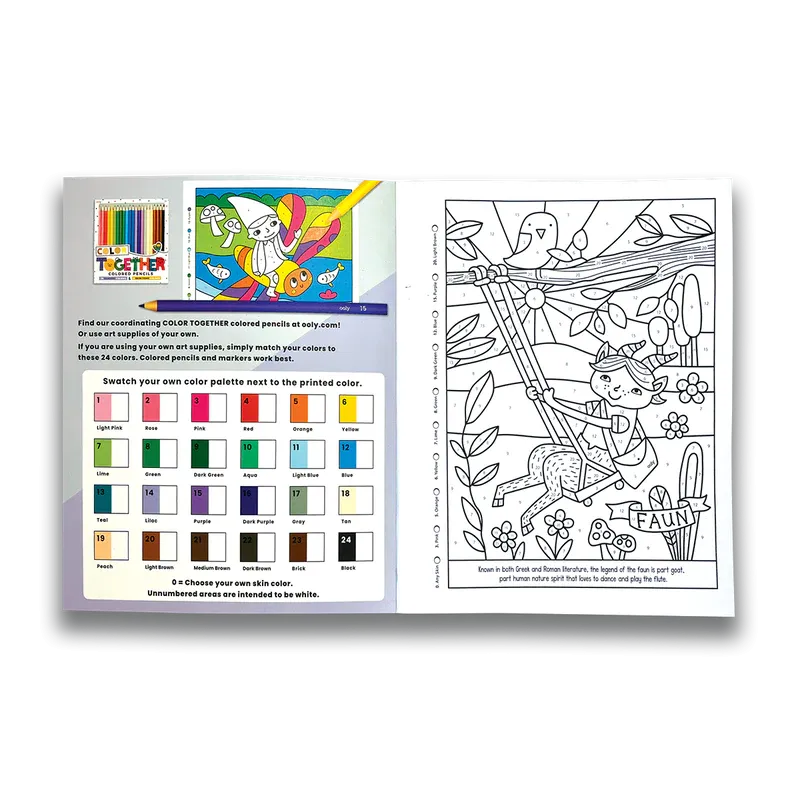 Ooly Color By Numbers Coloring Book - Mythical Friends