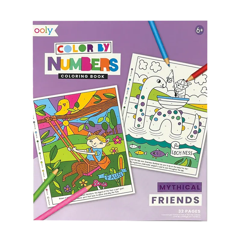 Ooly Color By Numbers Coloring Book - Mythical Friends
