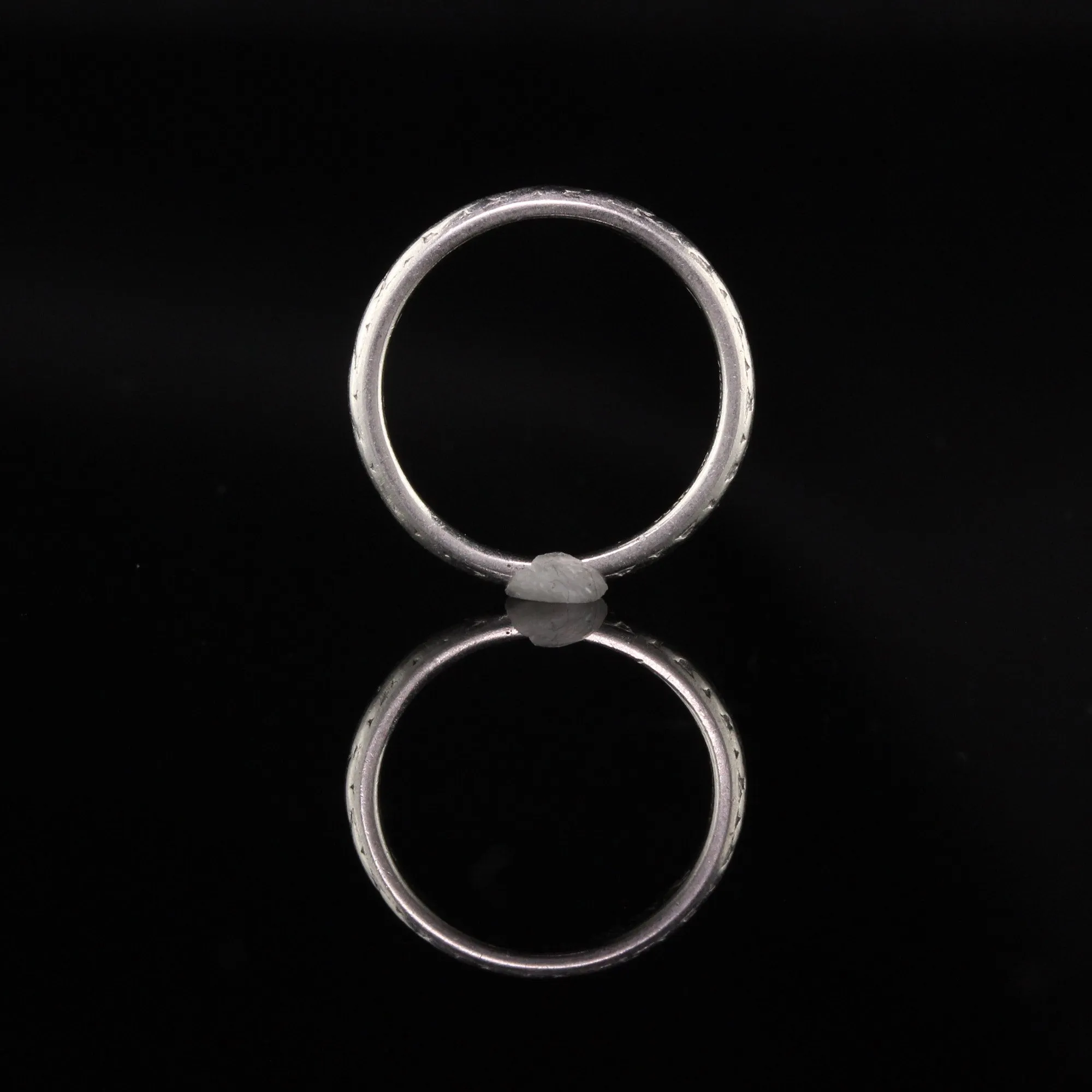 Orange Blossom Antique Art Deco Platinum Wedding Band - Size 4.5