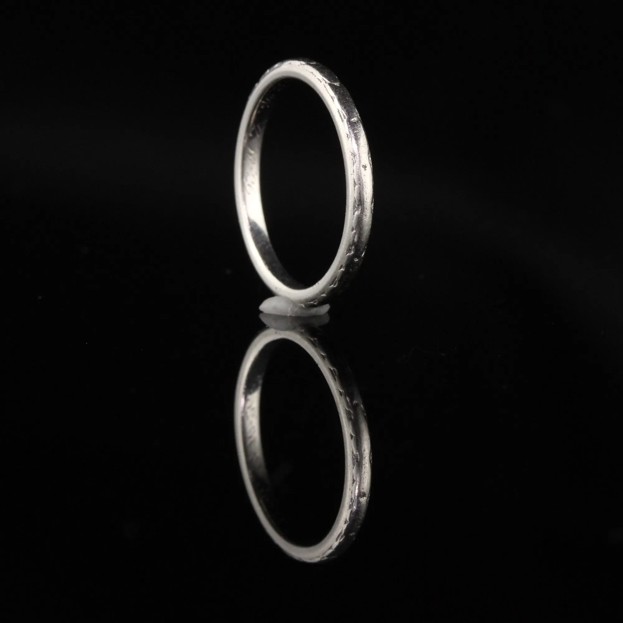 Orange Blossom Antique Art Deco Platinum Wedding Band - Size 4.5