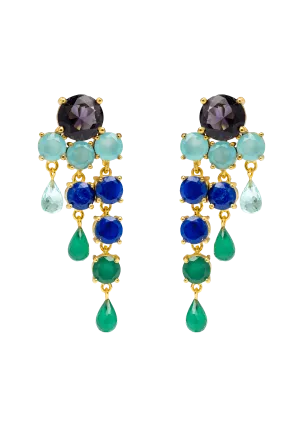 Pendientes Adoration Azul eléctrico y Verde