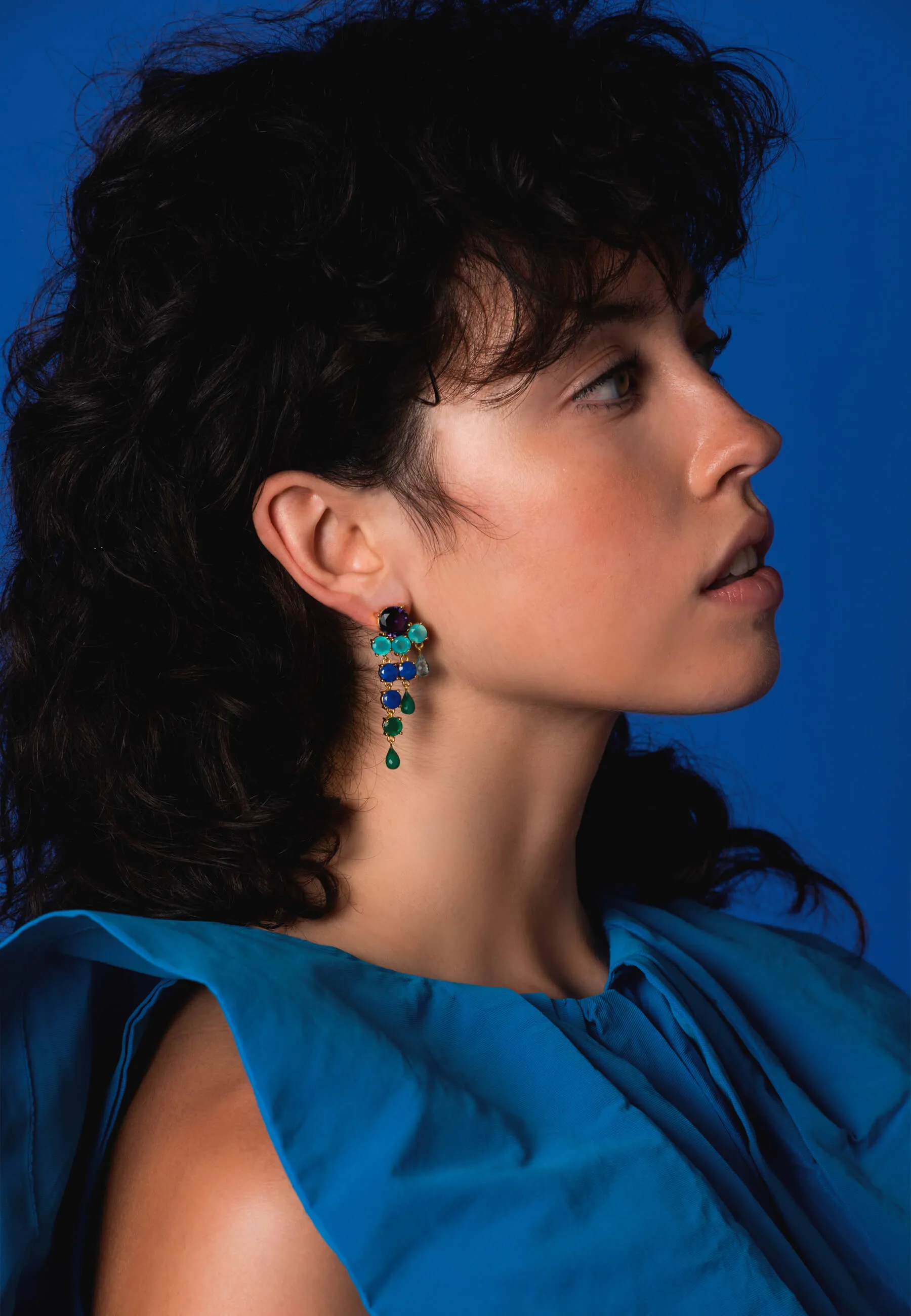 Pendientes Adoration Azul eléctrico y Verde