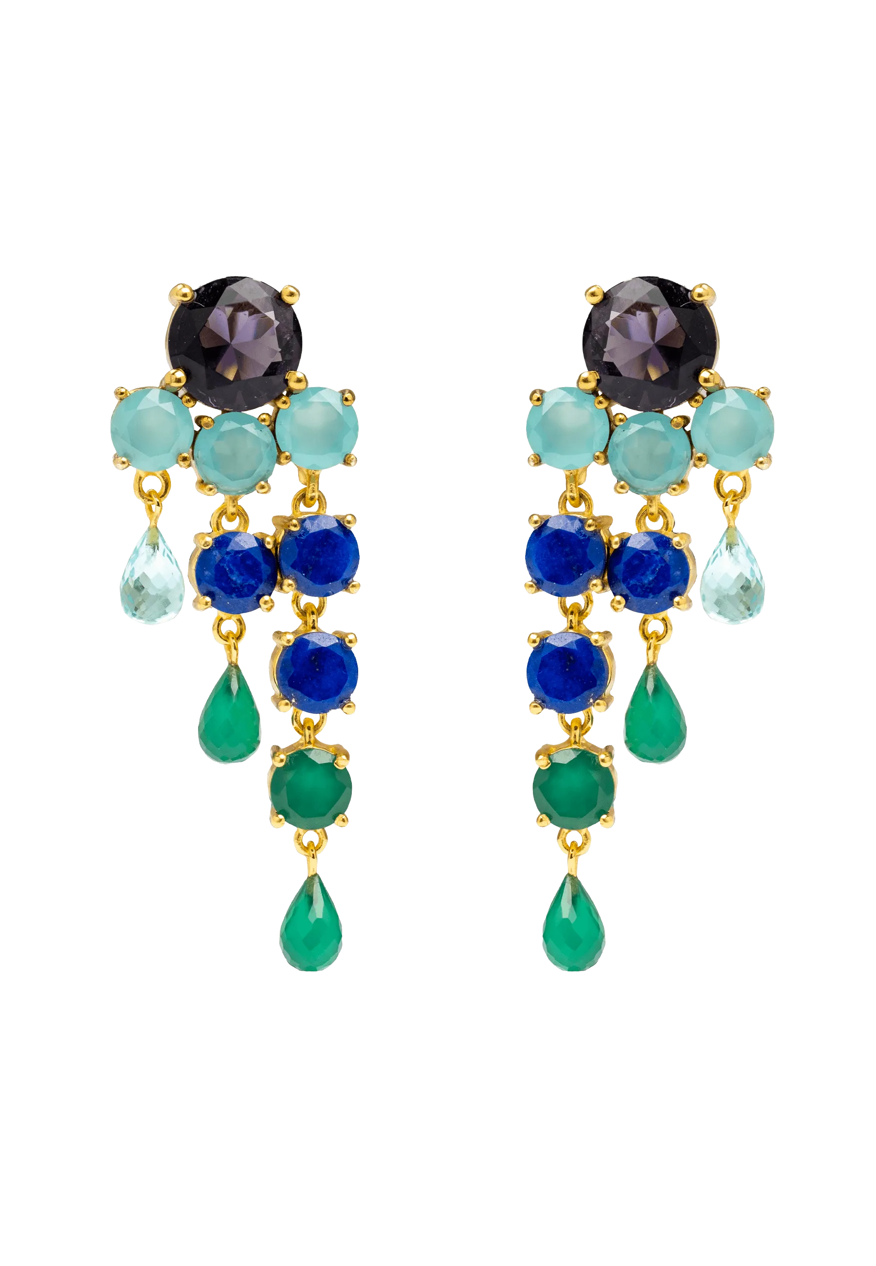 Pendientes Adoration Azul eléctrico y Verde